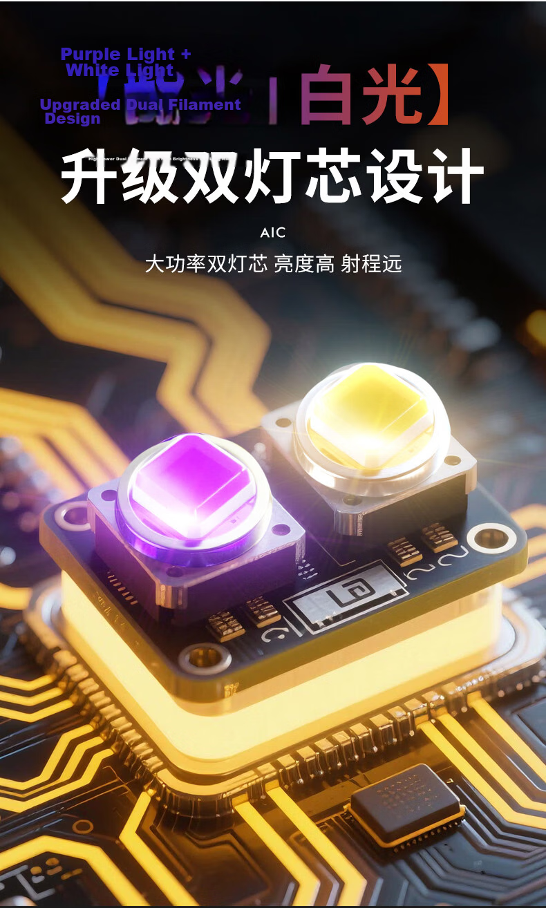AIC Scorpion Headlamp High Brightness Long Battery Life Purple Light Scorpion Catching Outdoor Waterproof Rechargeable Sensor Lamp 4