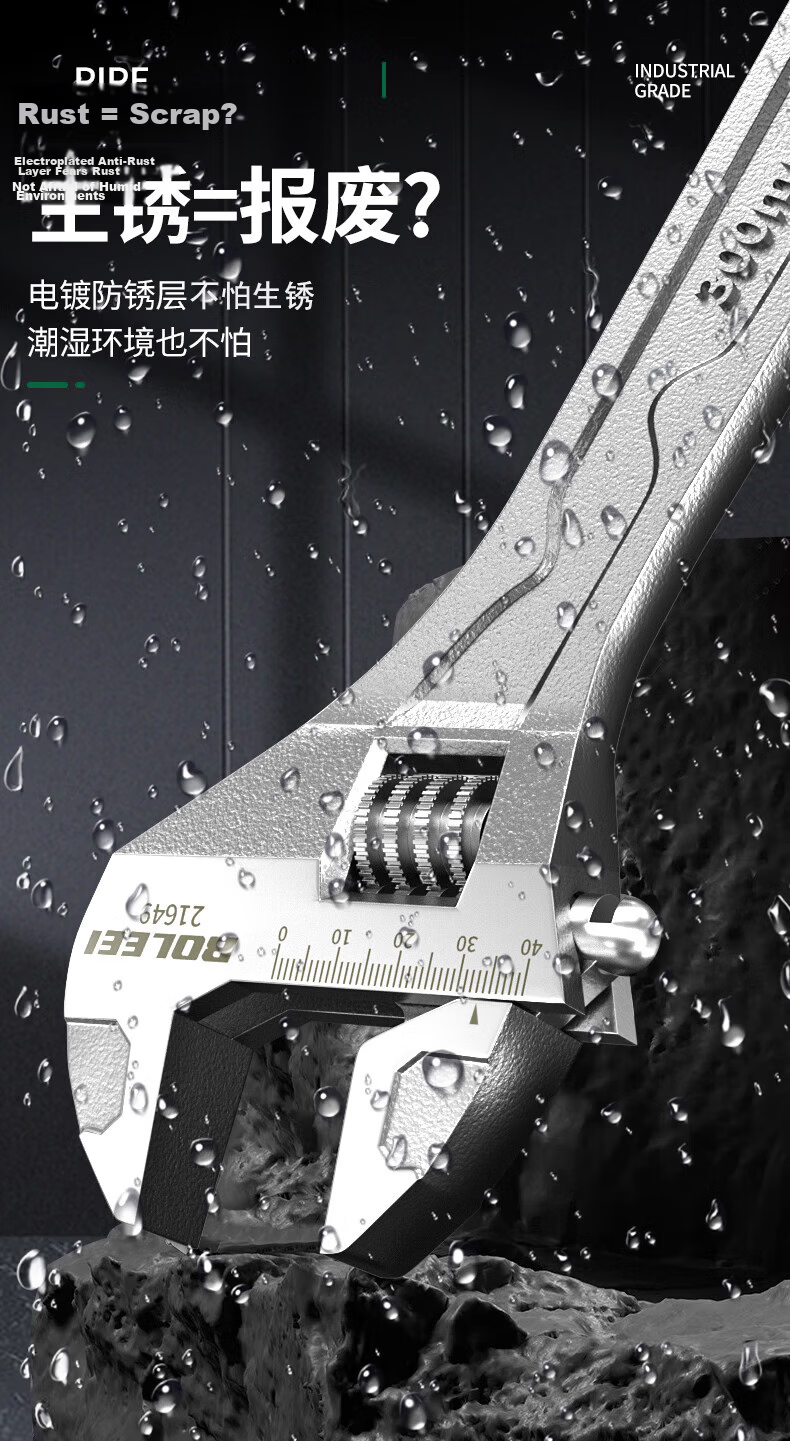 Baolian Adjustable Wrench and Pipe Wrench Set Multifunctional Household Hardware Large Opening Plumbing Wrench 1