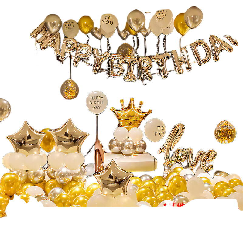 Onizi Birthday Scene Decoration Boy Birthday Balloon Props Atmosphere Girl Party Decor Happy Gold