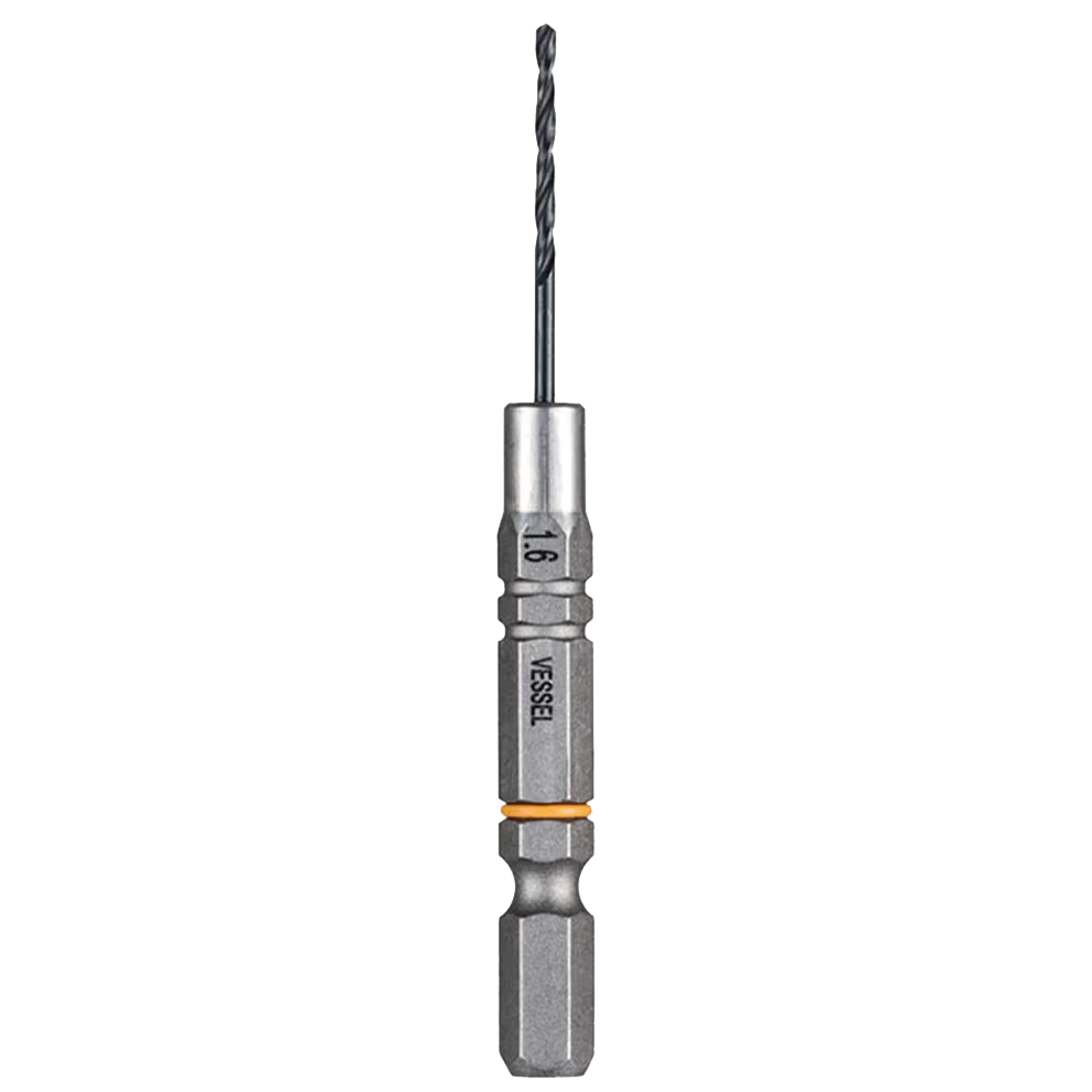 VESSEL AMD-1.6 Hex Shank Twist Drill Bit High-Speed Steel Metal Drilling Shock Absorption Drill Φ1.6X76mm