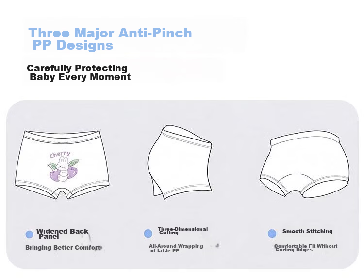 Hodo Children's Underwear, Girls' Boyshorts, for Older Kids, 4-Pack, Pure Cotton, Class A Antibacterial Shorts, Size 110, Cherry Rabbit Desig 8