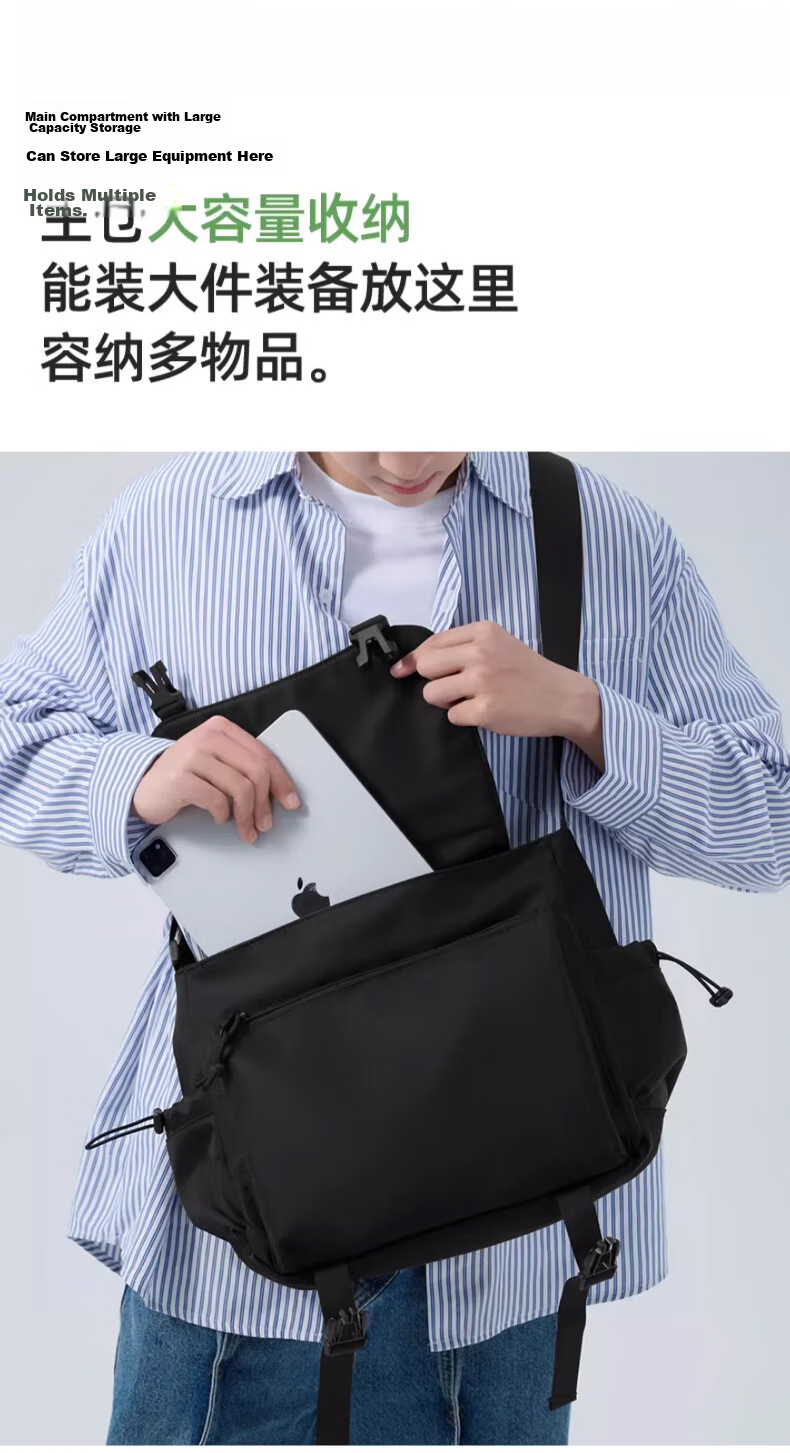 361° Large Capacity Men's Crossbody Bag Casual Shoulder Bag New Trendy Commuter Student Laptop Messenger Bag 10