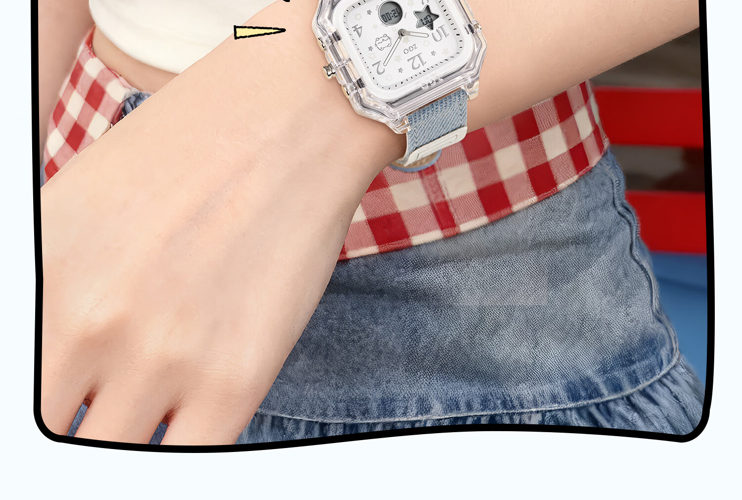 ZGO Line Small Cat Electronic Watch for Girls Student High School Waterproof Sports Digital Watch 81980 21