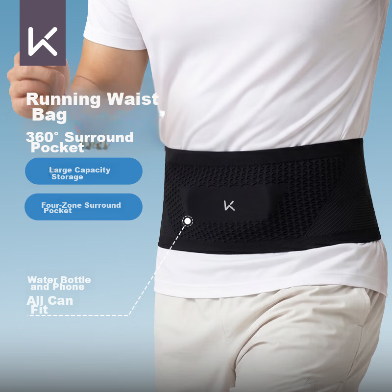 Keep Waist Bag Sports Running Phone Pouch Knitted Breathable Unisex Fitness Cycling Large Capacity Universal