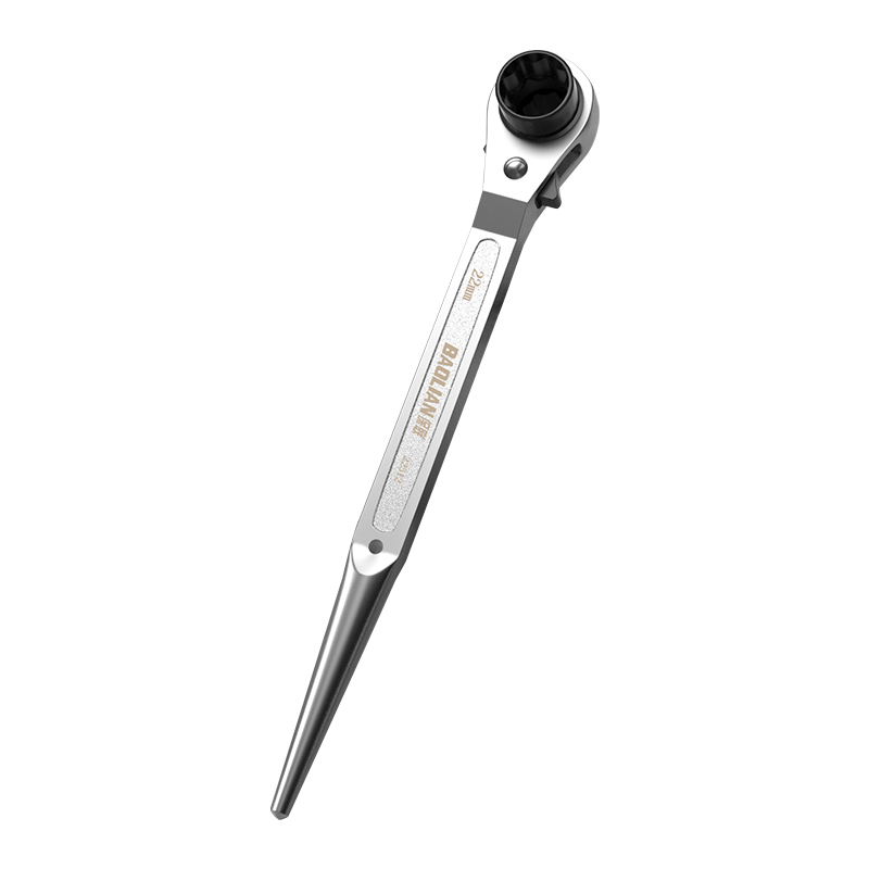 Baolian Bi-Directional Ratchet Pin Tail Wrench Nickel-Plated Rust-Resistant Quick Socket Wrench Labor-Saving Construction Scaffold Assembly Tool