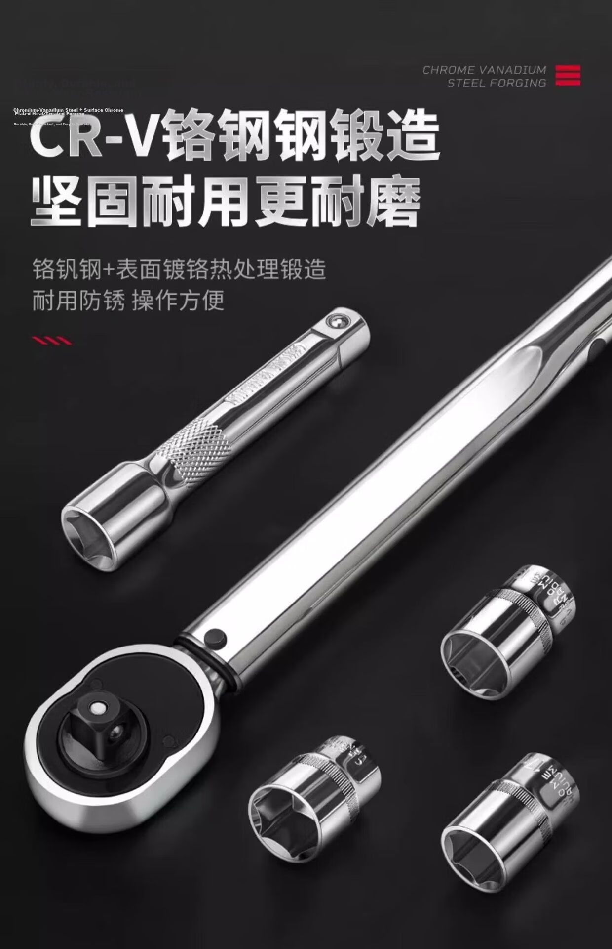 HUGE Torque Wrench 1/2" (1/2-28-210Nm) Torque Ratchet Wrench Dual Direction 72-Tooth Ratchet 4