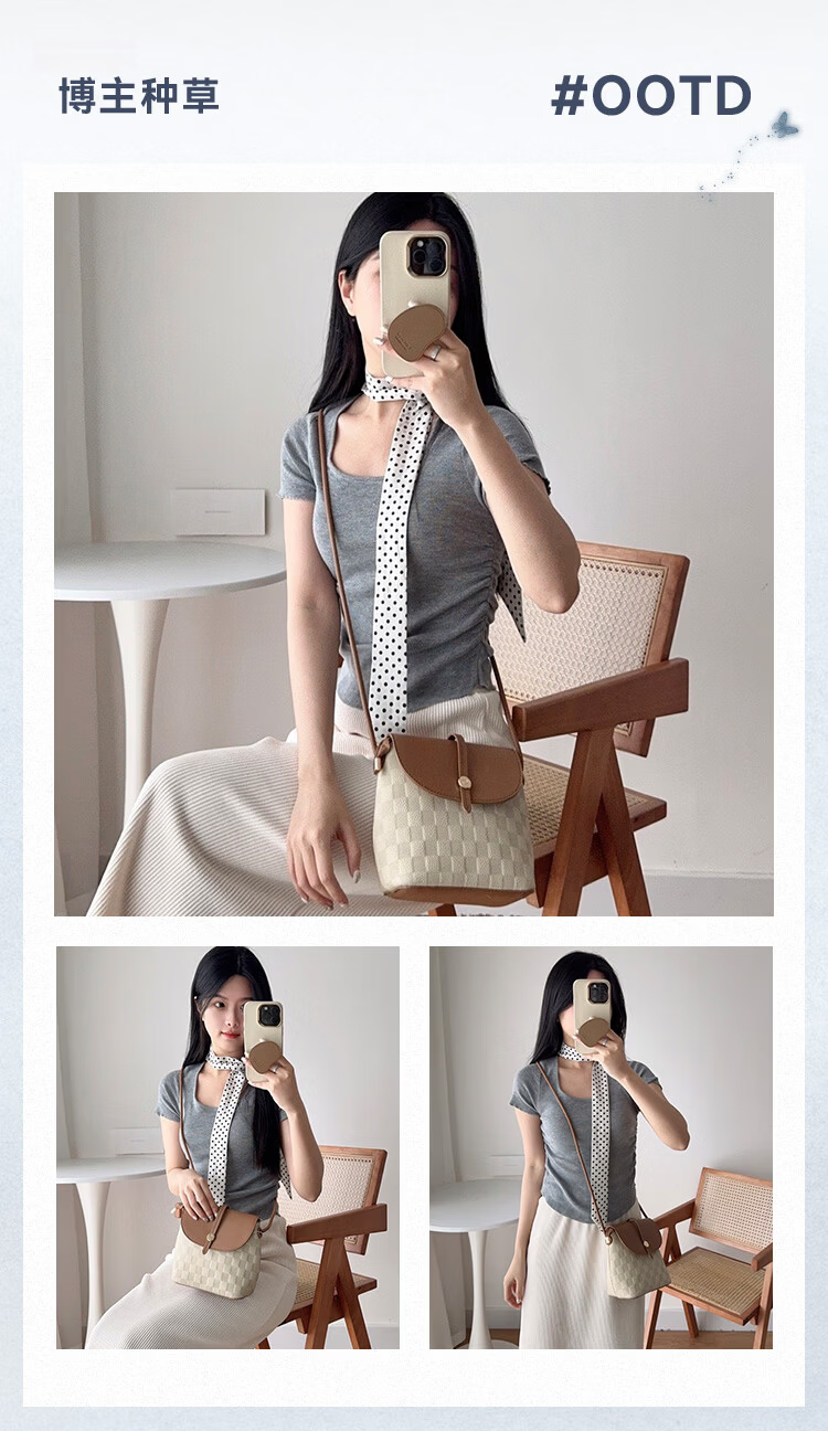 St&Sat Women's Handbag, 2026 New Style Phone Bag, Lightweight Casual Crossbody Small Bag, Comes with Plush Pendant, Birthday Gift 2