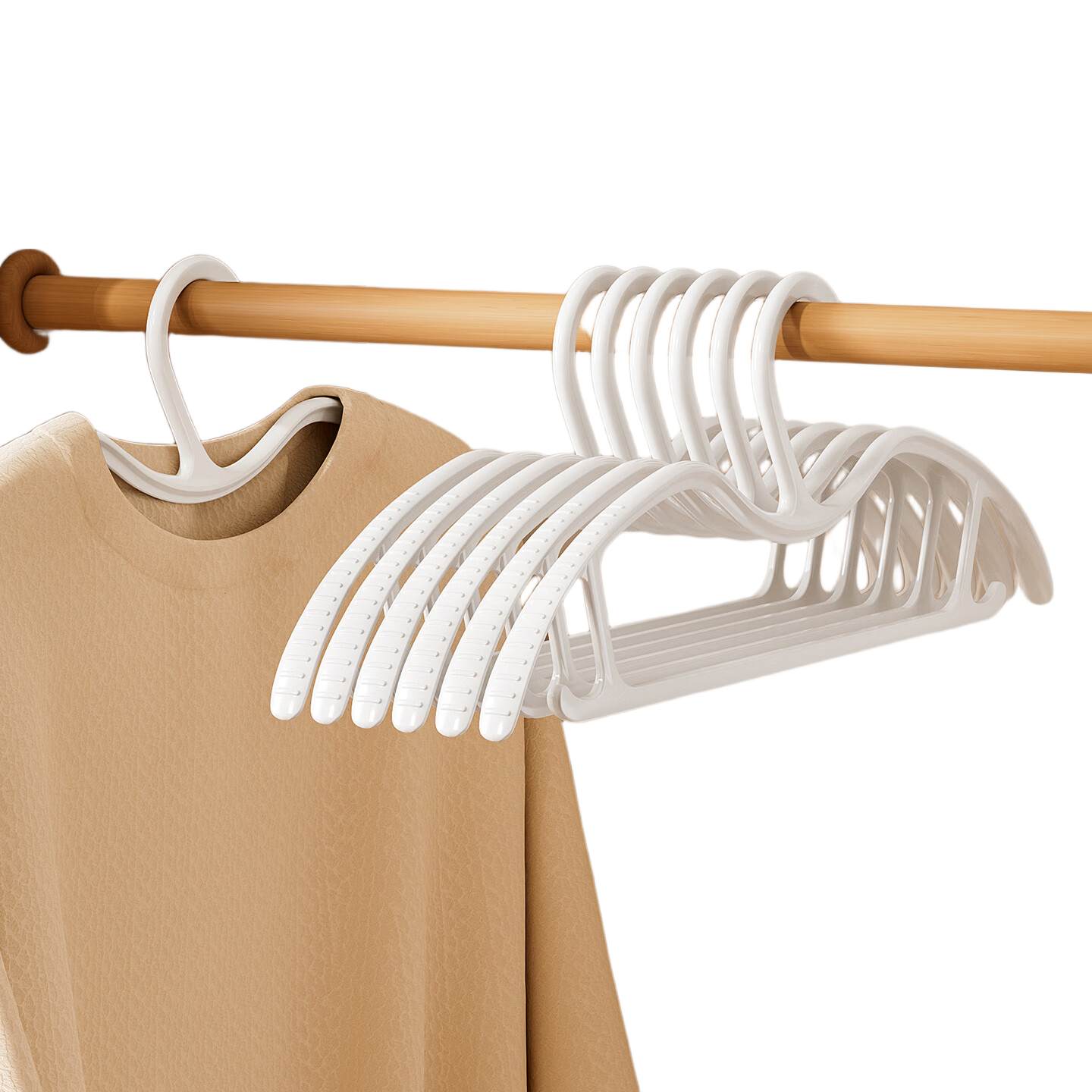 Bonny Home Short Neck Hangers Household Clothes Hangers Anti-Bulge No Trace Shoulder Protection Space-Saving Clothes Hangers 10-Pack White