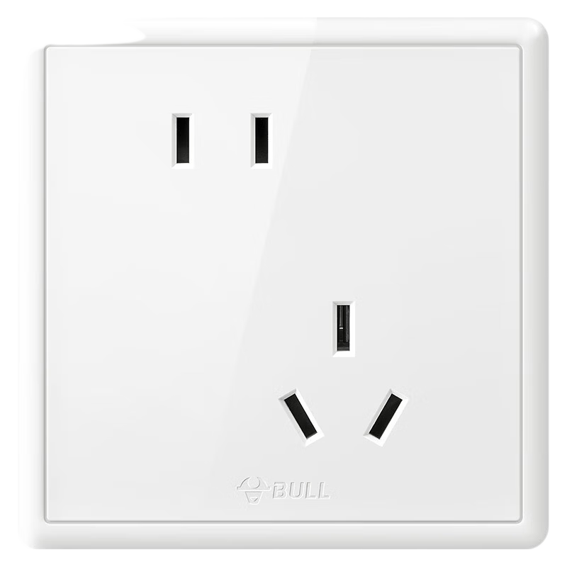 BULL G36 Series 10A Angled Five-Hole National Standard White Frame Socket G36Z223A White Flush Mount