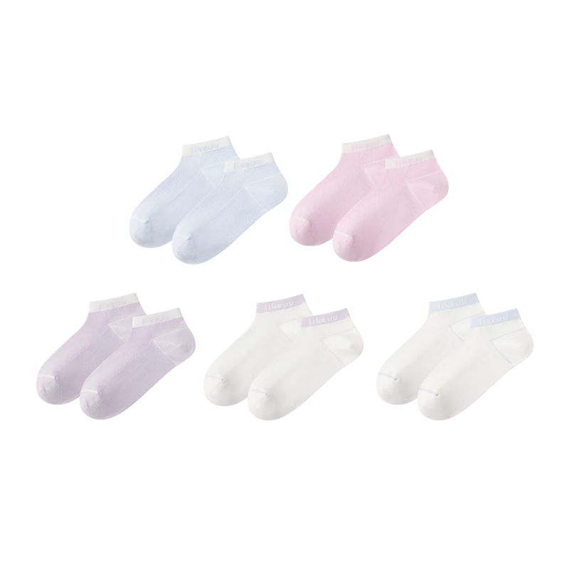 Like uu likeuu Kids Socks Girls Cooling Breathable Mesh Boys Short Mid-calf Cotton Socks Spring Summer Thin Antibacterial