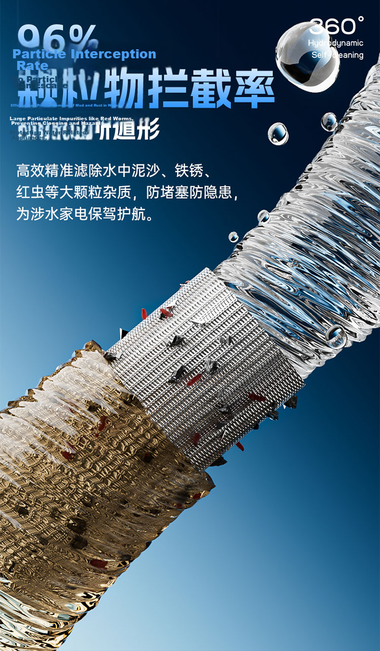 Angel Pre-Filter Household Automatic Backwash Explosion-Proof 40 Micron Dual Mesh Fine Filter 15T High Flow Whole House Incoming Water Purifier J3622-GWG-7000 11