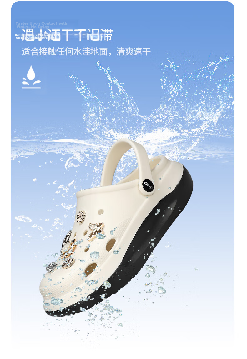 JEEP Women's Casual Hole Shoes Sandals Water-Resistant Outdoor Driving Shoes Black Size 36-37 8