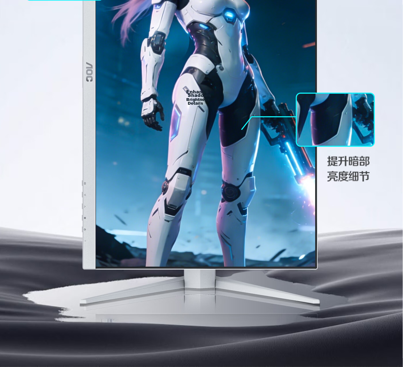 AOC 27-inch 2K 320Hz QD-miniLED Eye-care Circular Polarized + TUV Low Blue Light Flicker-Free HDR1000 Elegant White Gaming Monitor Q27G4SLM/WS 18