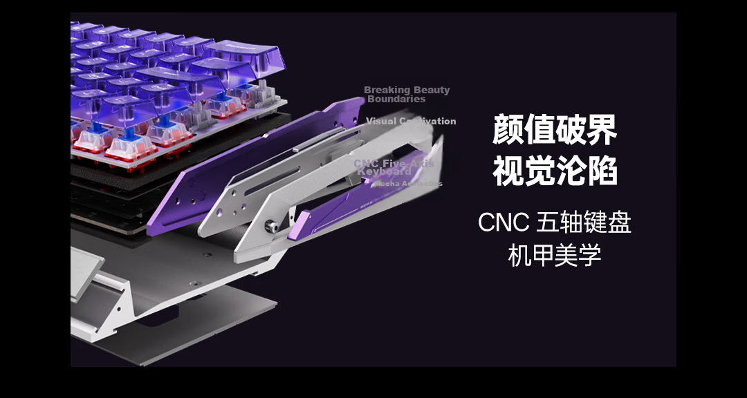 KEYVERSE ST63 Magnetic Axis Gaming Keyboard Customizable RGB Mechanical Keyboard Low Latency CSGO2 Valorant Delta Operation Gateron Magnetic Silver Purple Switches 3