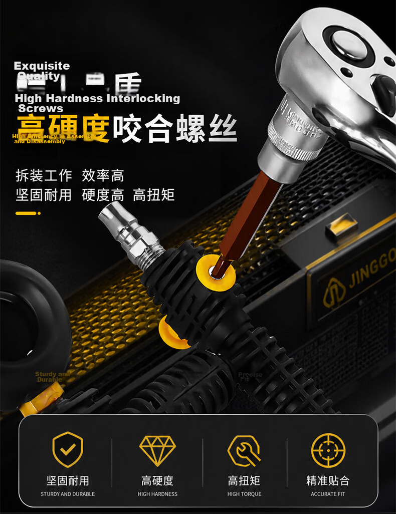 Kuanteng 1/2 Large Impact Driver Extended Screwdriver Socket Electric Wrench Air Gun Quick Bit S2 12-Point Bit 9-Piece Set 5
