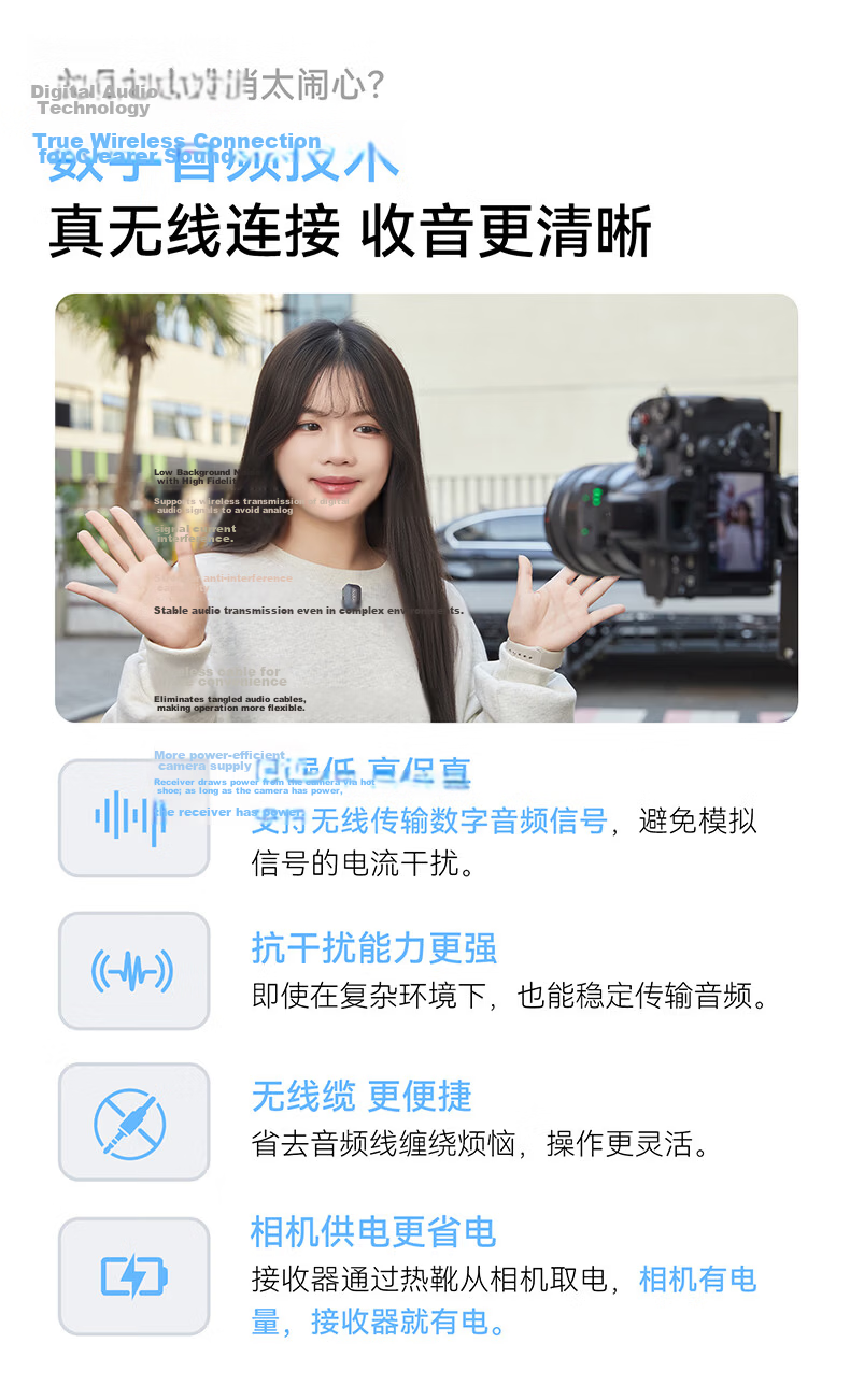 Godox [New] Alink Wireless Microphone Omni-Directional Smart Noise-Cancelling Mic for Video Recording, Compatible with Mobile Phones, Cameras, Computers HSA-S Adapter [Sony Version] 6
