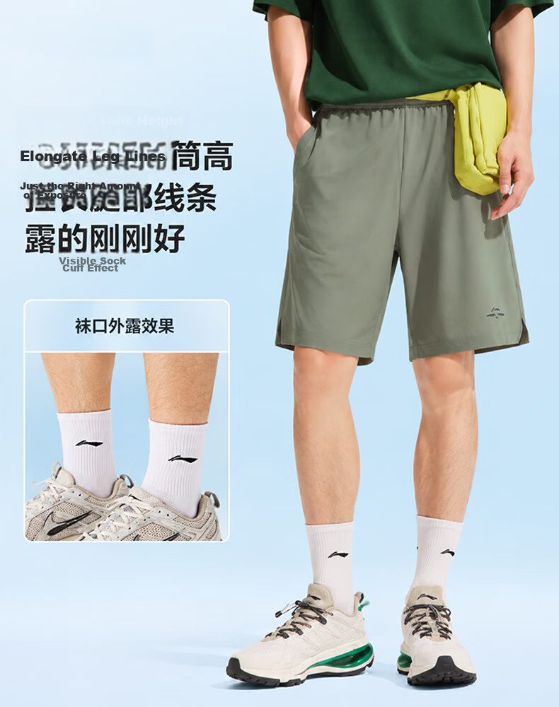 LI-NING Unisex Summer Socks (3 Pairs) Mid-Calf Sports Socks Youth Anti-Odor Breathable Badminton Running Socks 5