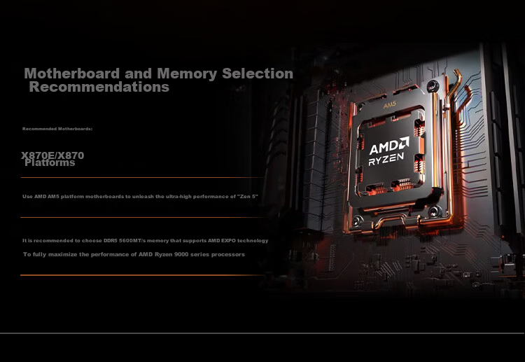 AMD Ryzen 9 9950X3D2 Dual X3D Cache Processor 16-Core 32-Thread 208MB Cache Up to 5.6GHz Boxed CPU Productivity Gaming 7