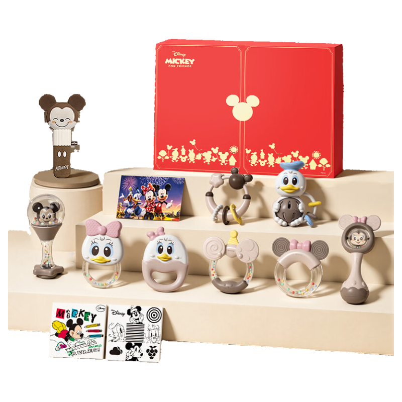 Disney Newborn Baby Gift Set Rattle Toy for 0-1 Year Old Baby Celebration
