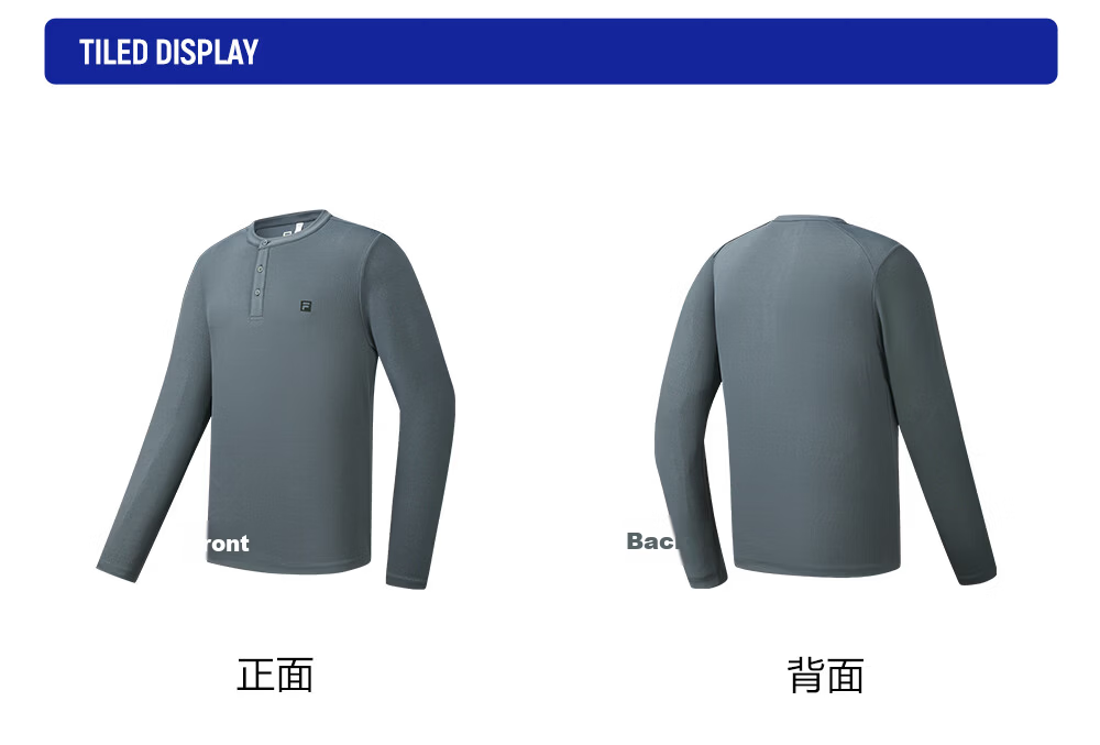 FILA Men's Knitted Long Sleeve T-Shirt 2026 Autumn Henry Collar Sports Fitness Quick-Dry Long Tee 25