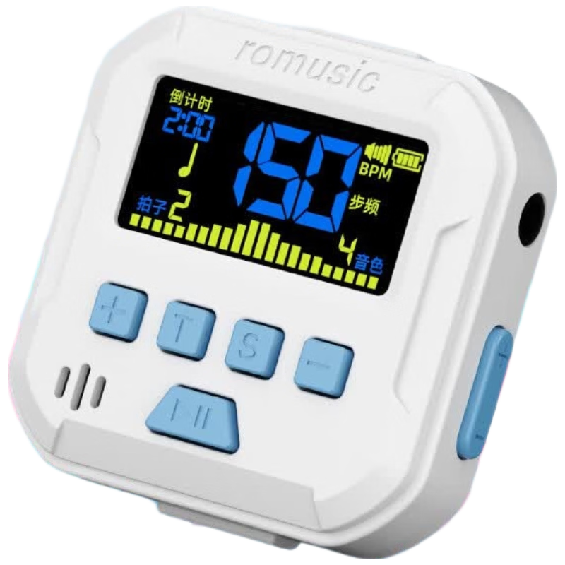 Romusic Running Metronome Ultra Slow Running Frequency 180 Sports Electronic Watch Professional Beat Timer S2 White