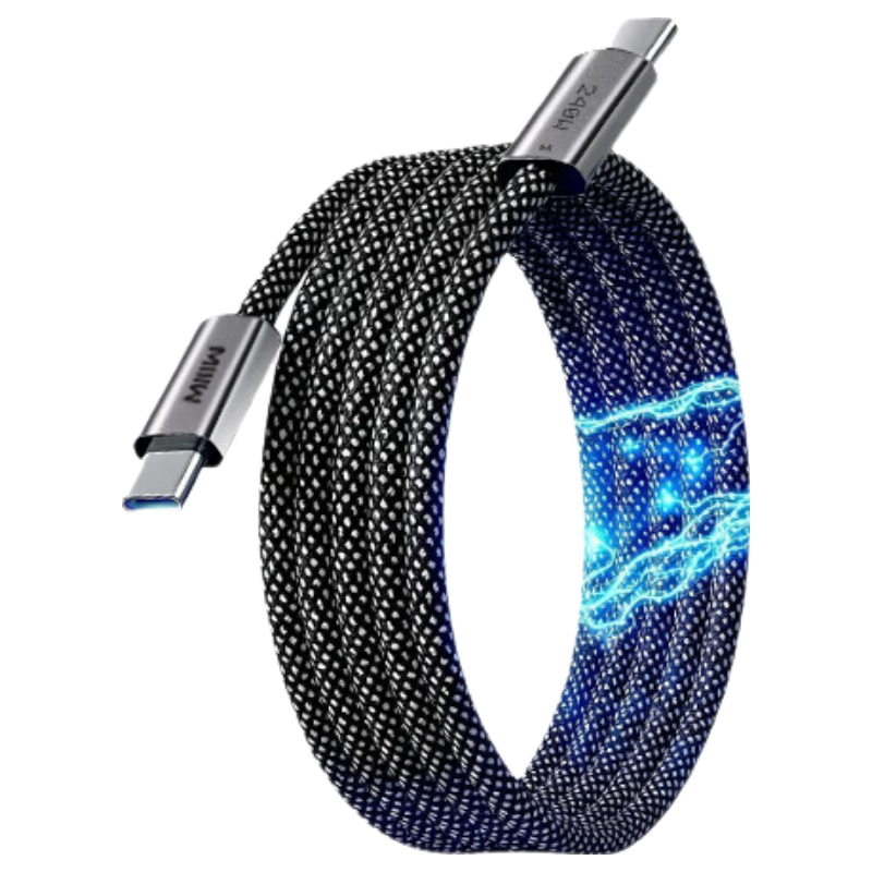 MIIIW Magnetic Type-C Charging Cable 240W 6A Fast Charging for Apple 17/Xiaomi/iPad/Huawei/Laptop 1.5m
