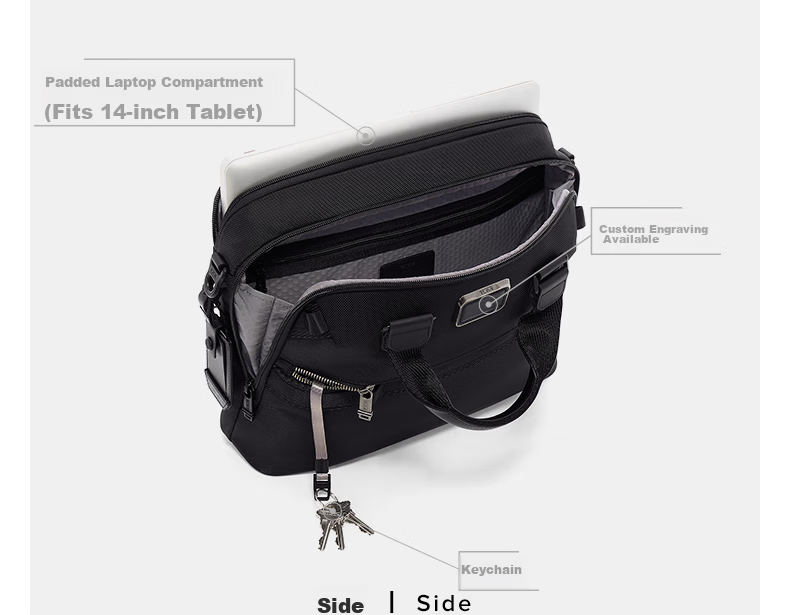 TUMI ALPHA BRAVO Business Briefcase Large Capacity Men's Handbag Black Boyfriend Husband Gift 7