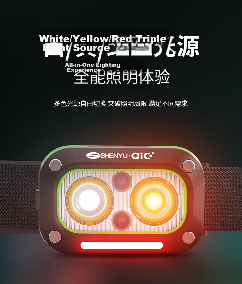 AIC Induction Headlamp Super Bright Rechargeable Head-Worn LED Outdoor Mining Long Battery Life 11