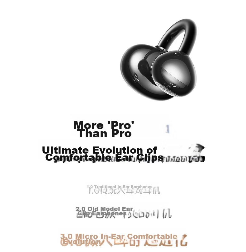 Newmine [Latest 2026 Model | Unaltered Original Sound] Ear-Clip Bluetooth Headphones, Wireless Open-Ear Non-In Running Call Noise-Cancelling Ultra-Long Battery Life for International Travel Translation, Gentle on Ears 1