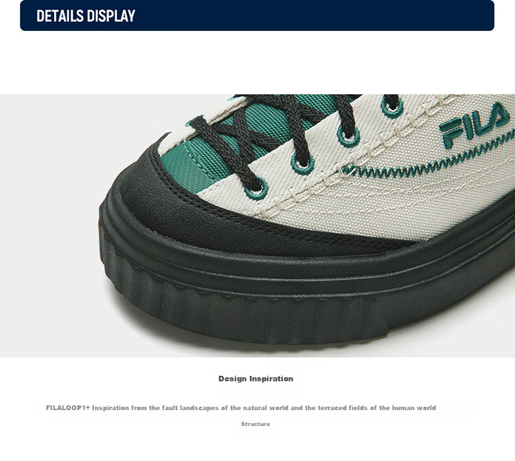 FILA LOOP 1S Women's Canvas Shoes Colorful Terraced White Slip-On Spring Summer Casual 52