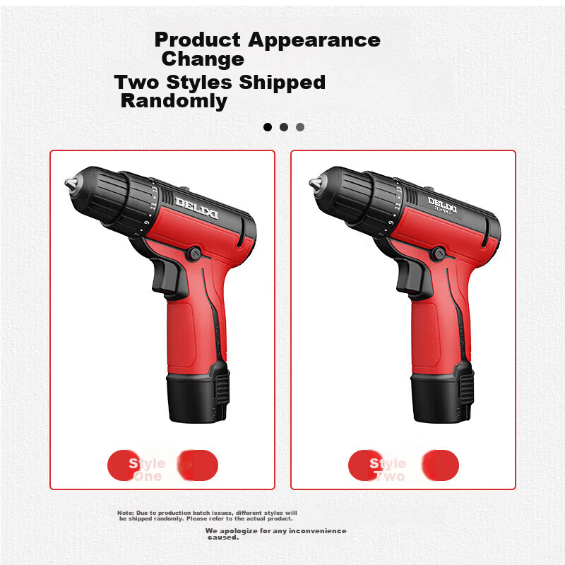 DELIXI ELECTRIC Cordless Electric Drill Lithium Battery Dual-Speed Handheld Drill Household Multifunctional Electric Screwdriver 12V Practical One Battery 14