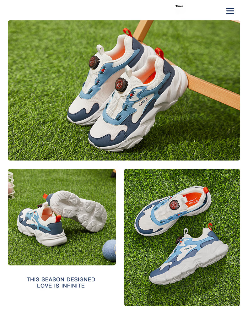 ERKE Kids Casual Shoes Boys and Girls Mesh Breathable Cushioning Running Shoes Microcrystal White/Moonstone Gray/Steel Gray Size 37 39