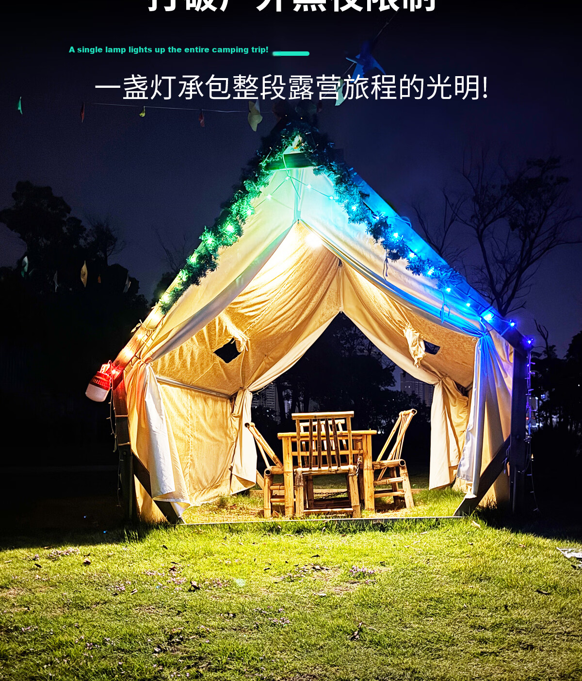 MAX LOAD Rechargeable Outdoor Super Bright LED Tent Hanging Light Night Market Camping Household Bulb Lamp 21