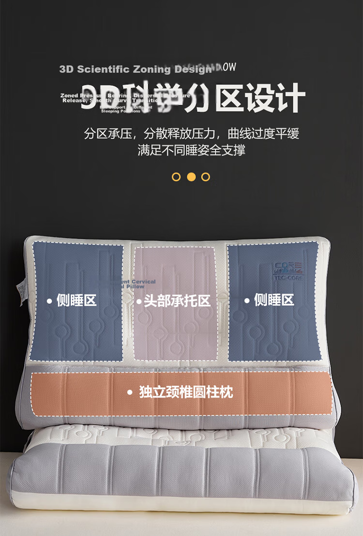 Yierman Cervical Pillow Deep Sleep Adult Men's Special Pillow Core Five-Star Hotel Single Color Block Pair Set of 2 5