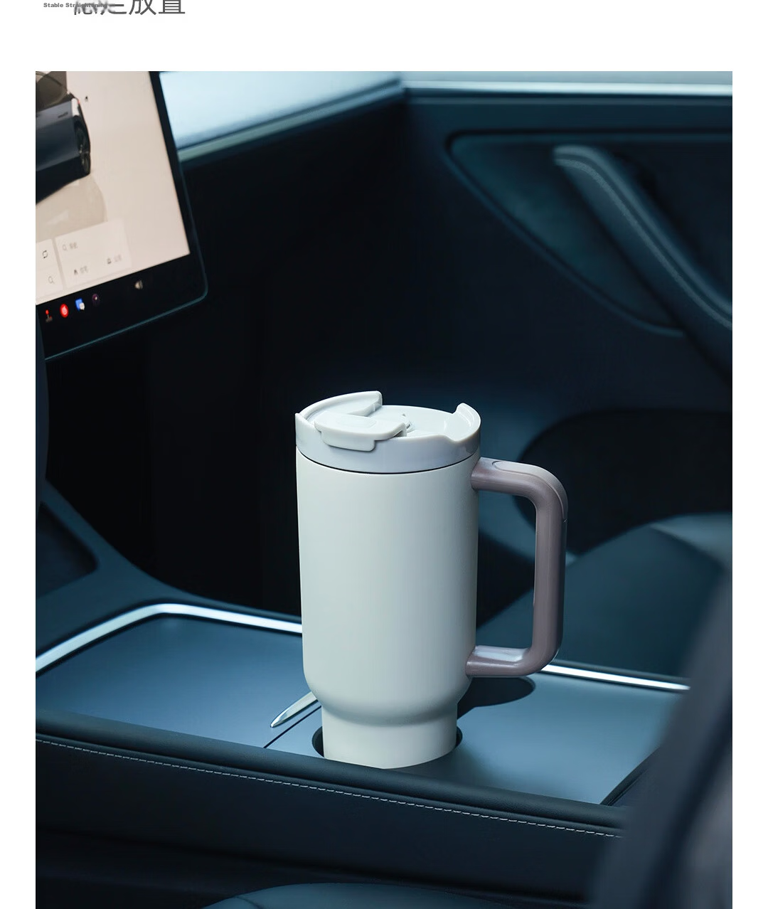 SENSO Large Capacity Straw Cup 316L Stainless Steel Insulated Thermos Bottle White Minimalist Office Gift 1200mL 6