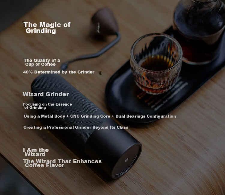 MAVO Wizard All-Purpose Manual Coffee Grinder Hand-Crank Coffee Bean Grinder CNC Burr Mill Obsidian Black 3