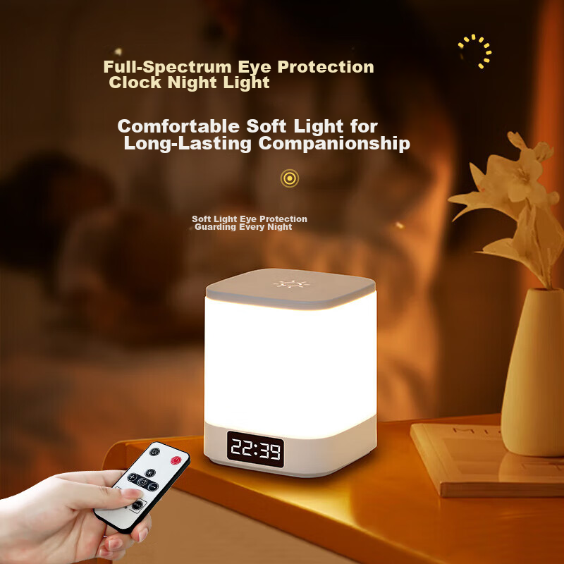Heart LocK Rechargeable Night Light Baby Feeding Night Lamp Bedroom Bedside Atmosphere Light Remote Control Sleep Companion Long Battery Life Tap Light [Clearance Sale]