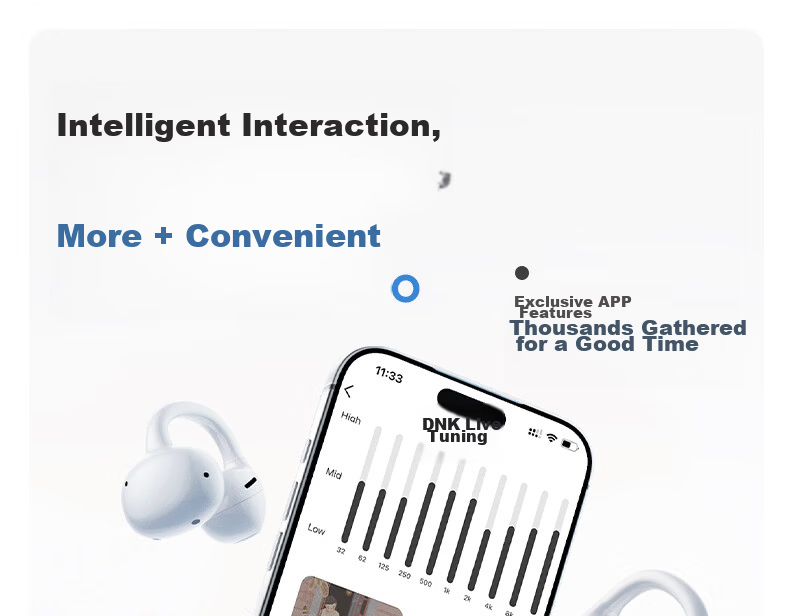 Moxin [Zero Sensation Wear | True AI Interaction] Clip-on Noise Cancelling Bluetooth Earphones Open-type True Wireless Long Battery Life Sports Gaming Call Compatible with Apple Huawei White 27