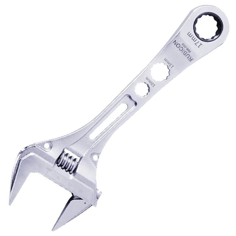 RUBICON Ultra-Thin Open-End Ratchet Wrench Large Opening Universal Adjustable Plumbing Wrench RBR-008