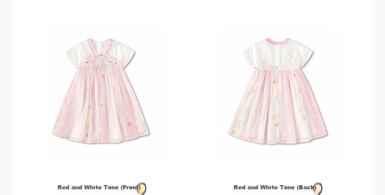 Balabala Kids Dress Children's Skirt 2026 Summer New Girls Baby Chinese Style Hanfu Ru Skirt Traditional Performance Costume 20