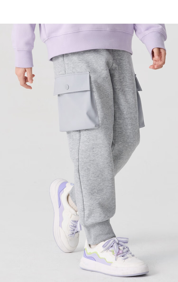 BALABALA Boys' Pants, Autumn And Winter Girls' Tapered Trousers, Children's Long Pants, Fleece-Lined, 24108207 5