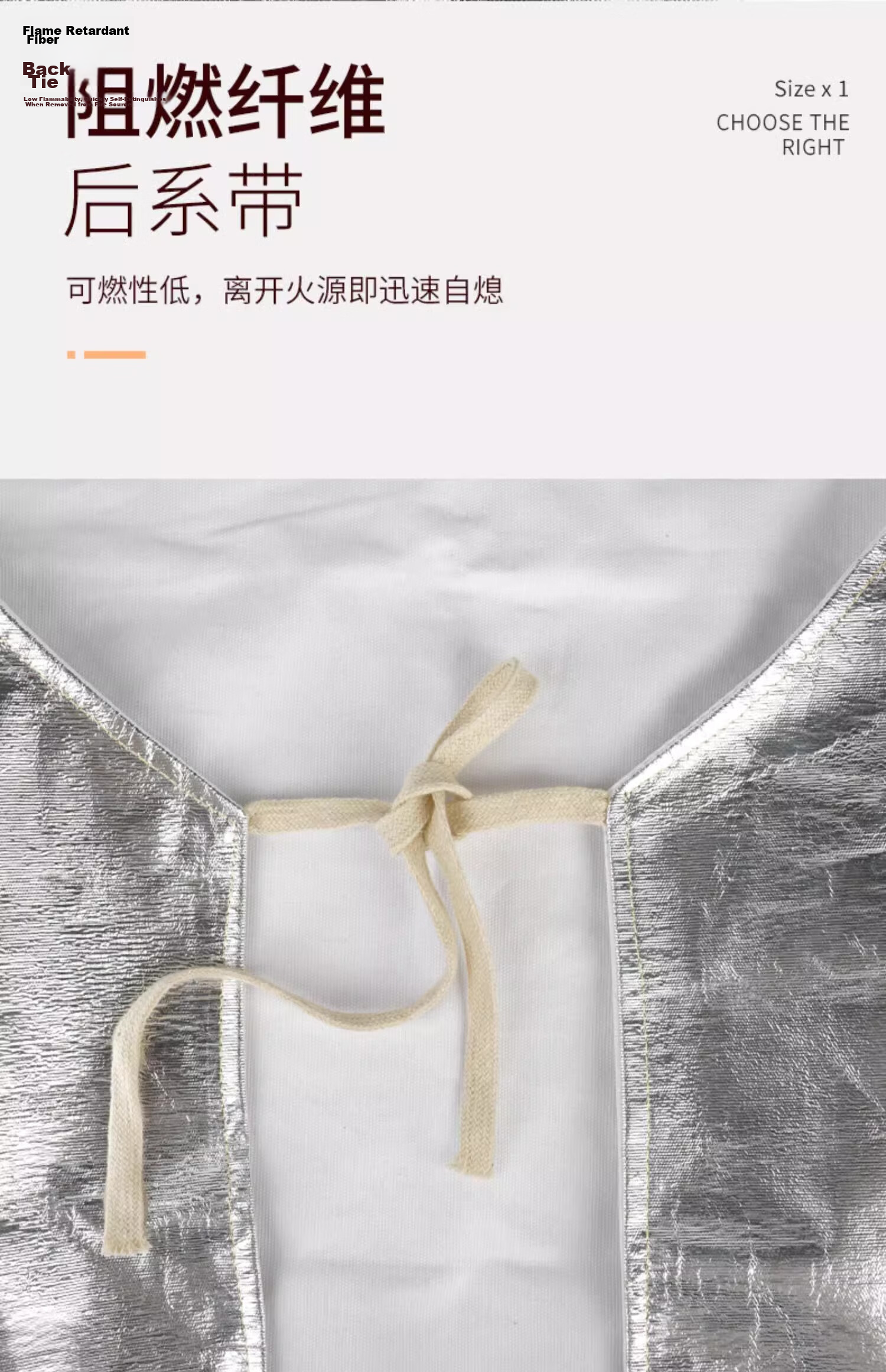 BAIGE High Temperature Resistant Apron Heat Insulation Apron Foil High Temperature Resistant Aluminum Steel Plant Smelting Protective Clothing 95*66CM Radiation Heat Resistant 9