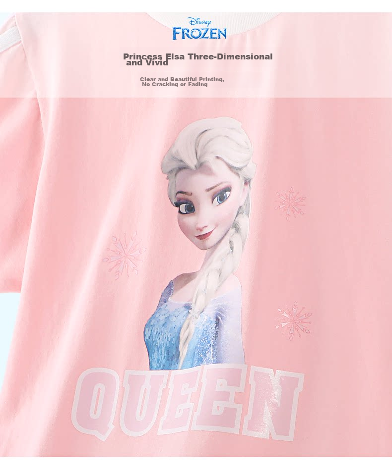 Disney Girls Summer Outfit Elsa Princess Toddler Short Sleeve T-Shirt and Shorts Set 8