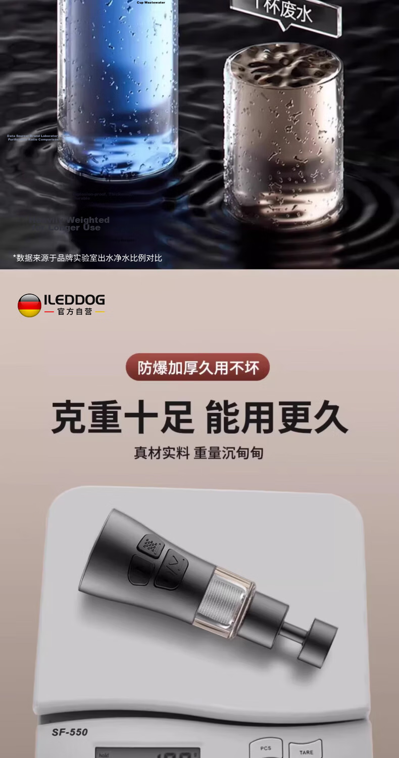 ILEDDOG [Precision] Kitchen Faucet Extender Universal Splash-Proof Filter Nozzle Adapter Aerator ALDG-66 12