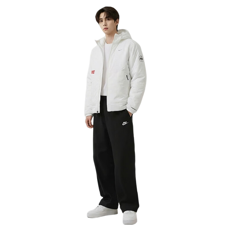 Nike Men's Hooded Cotton Jacket Casual Sports Commuter Coat IQ3715-133 White M