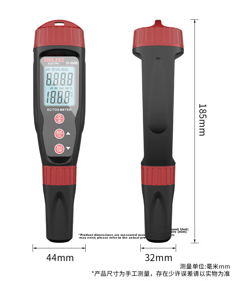 Delixi Electric Conductivity Tester Digital Pen Water Quality Testing Pen Conductivity/TDS/Temperature Measurement 16