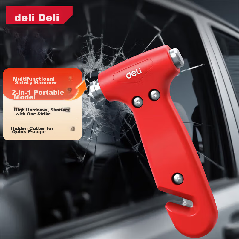 Deli Car Safety Hammer 2-in-1 Emergency Escape Tool with Window Breaker and Seatbelt Cutter for Xiaomi SU7