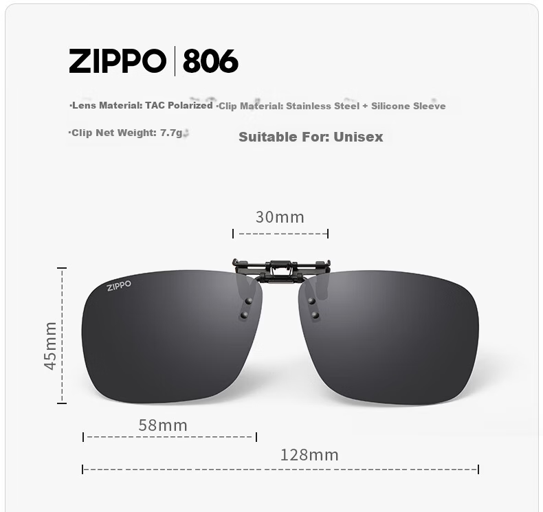 ZIPPO US Myopia Polarized Night Vision Clip-On Glasses for Driving Anti-Glare Portable Flip-Up Unisex 06-27 17