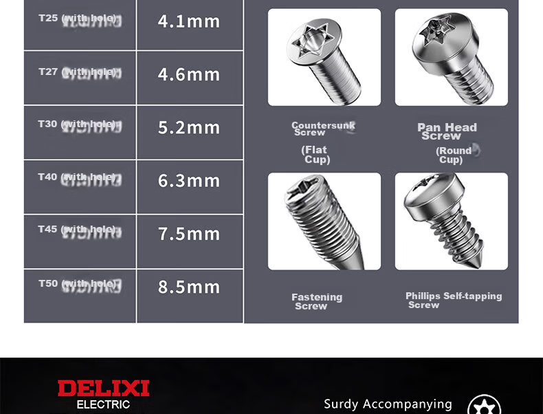 Delixi Electric Hex Key Wrench Set Hardware Repair Tools Hex Screwdriver S2 Steel 9-Piece Extended Flat/Ball Head 5