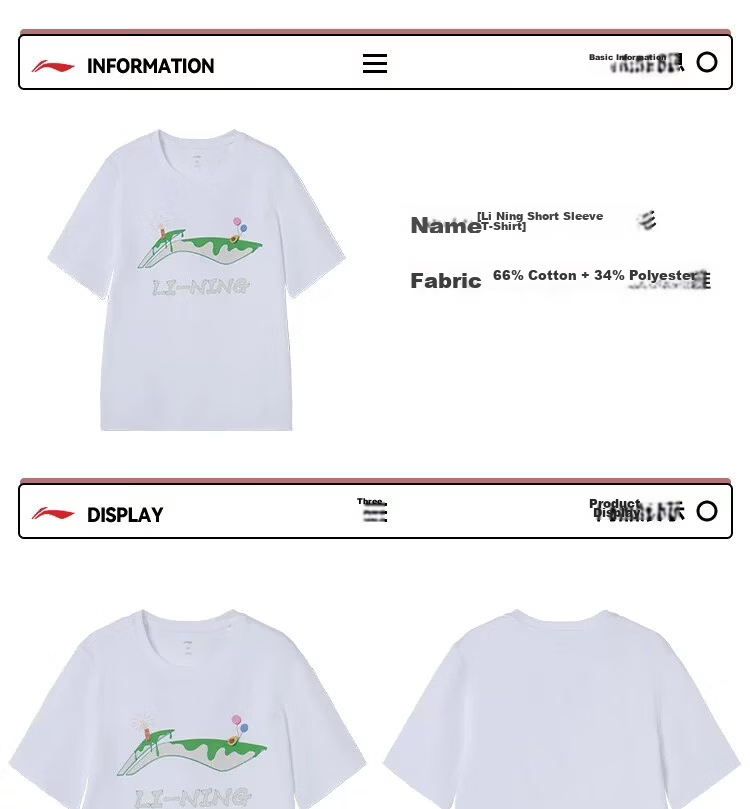 LI-NING Summer Skin-Friendly Comfortable Breathable Short Sleeve T-Shirt Women Fashion Casual Loose Classic Versatile Tee Shirt Top 1